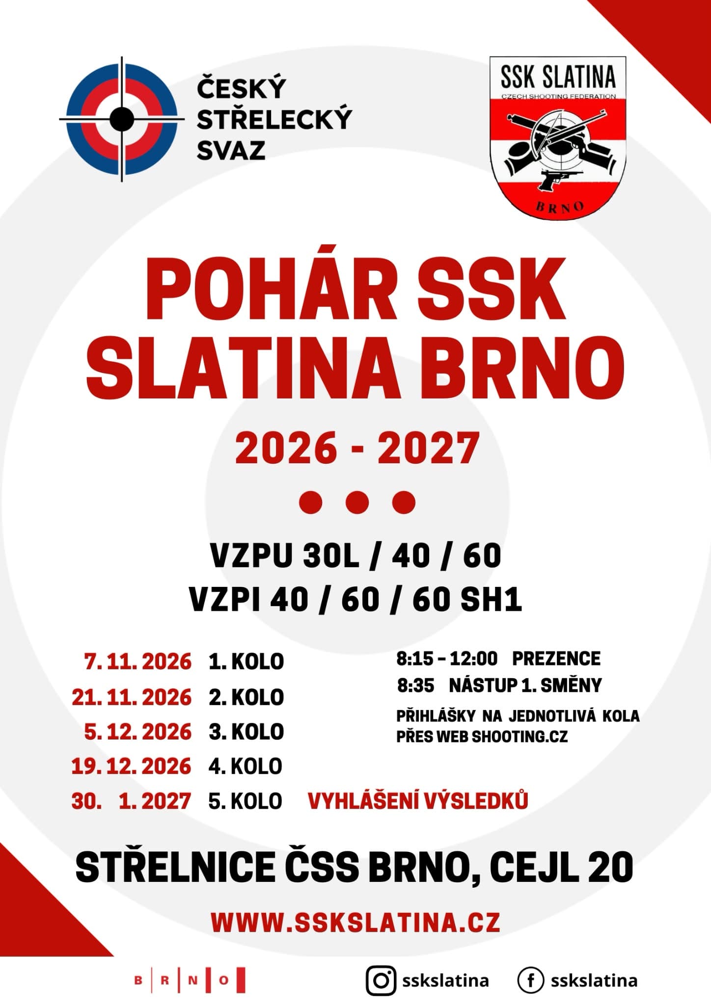 Plakát Poháru SSK Slatina Brno 2026/2027 – 4. kolo